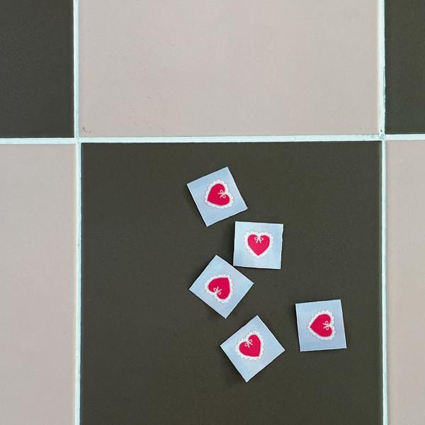 Lace Heart Label - Violet (4ea)