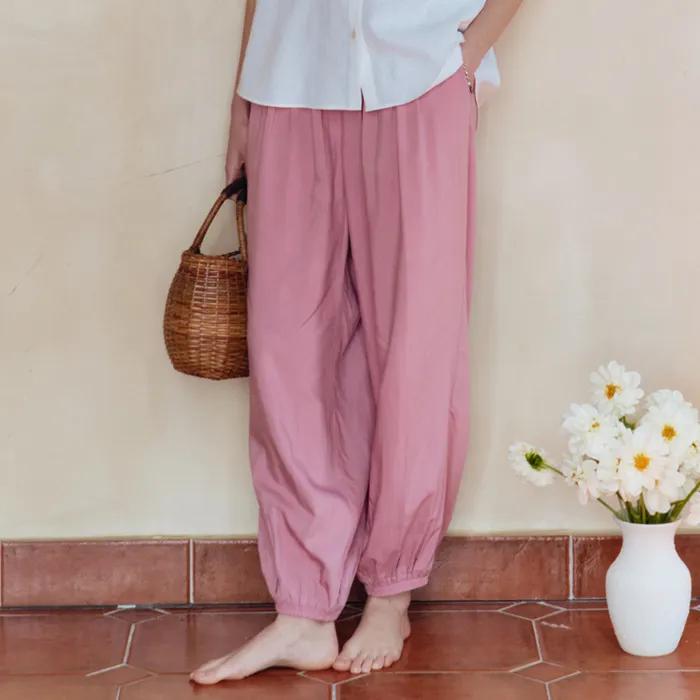 [2차] Lillian Shirring Pants (Pink)