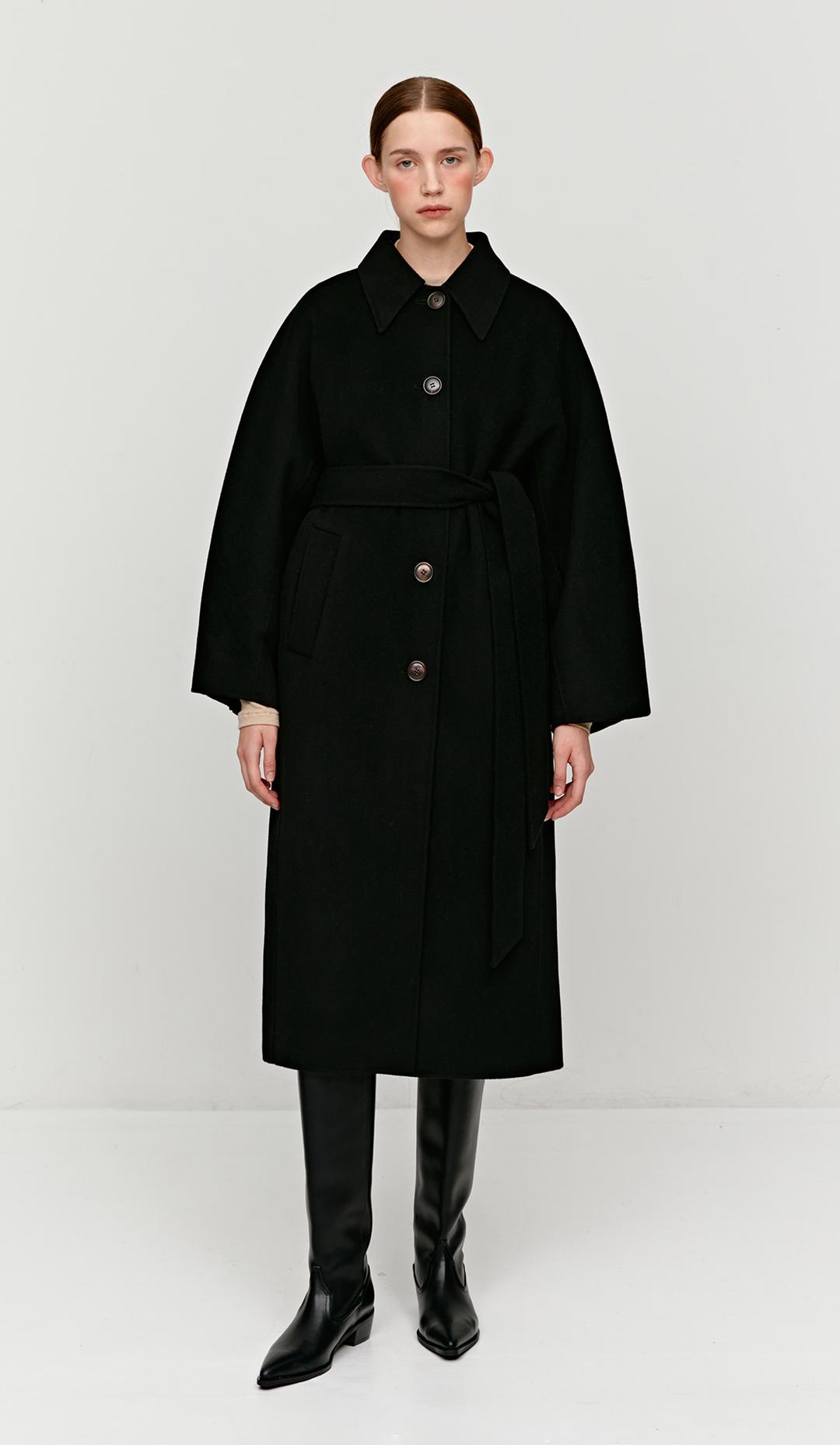 TWF BABYWOOL SINGLE COAT [HAND MADE] BLACK