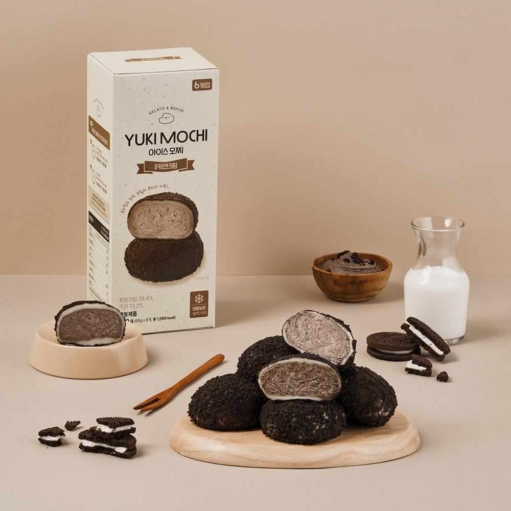 유키모찌 아이스모찌 쿠키앤크림 6개입, 360g, 1개 - 찹쌀떡 | 쿠팡