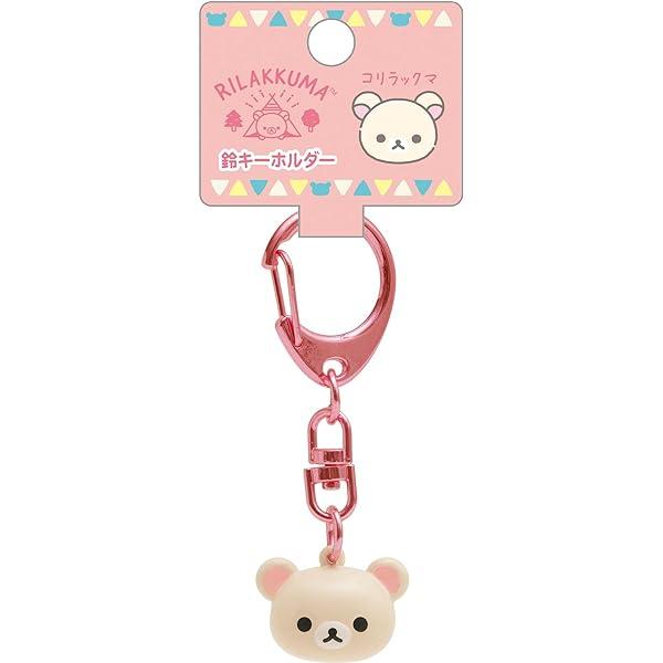 산엑스 리락쿠마 '고물아비 캠핑' 방울 열쇠고리 코리락쿠마 AB14702 H7 × W2.5 × D1.5cm