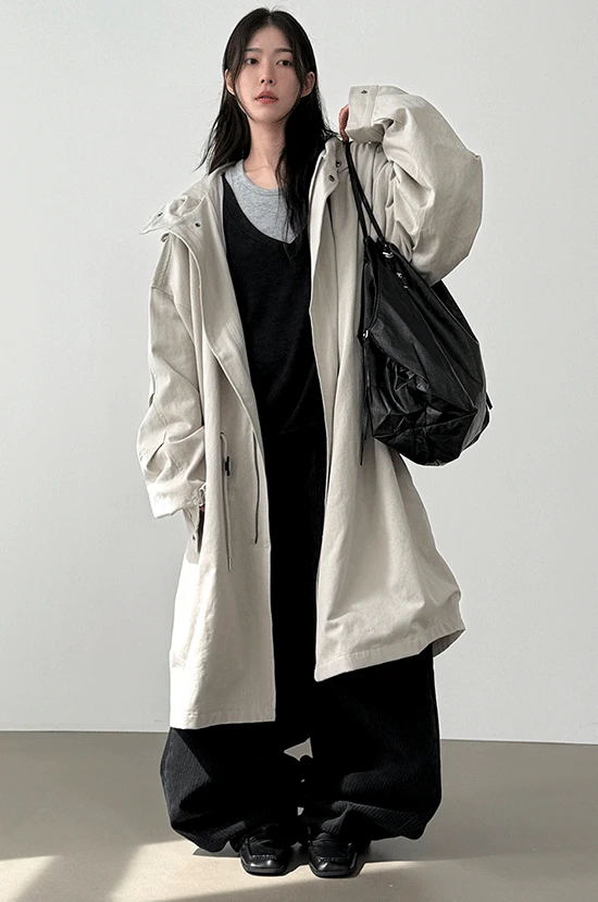 바이오 코튼 사파리 롱 자켓 (unisex)