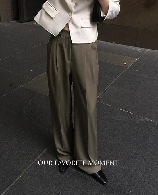 메리어라운드 [하객룩][ofm] 포먼 맥시 투턱 와이드 슬랙스 (sl)