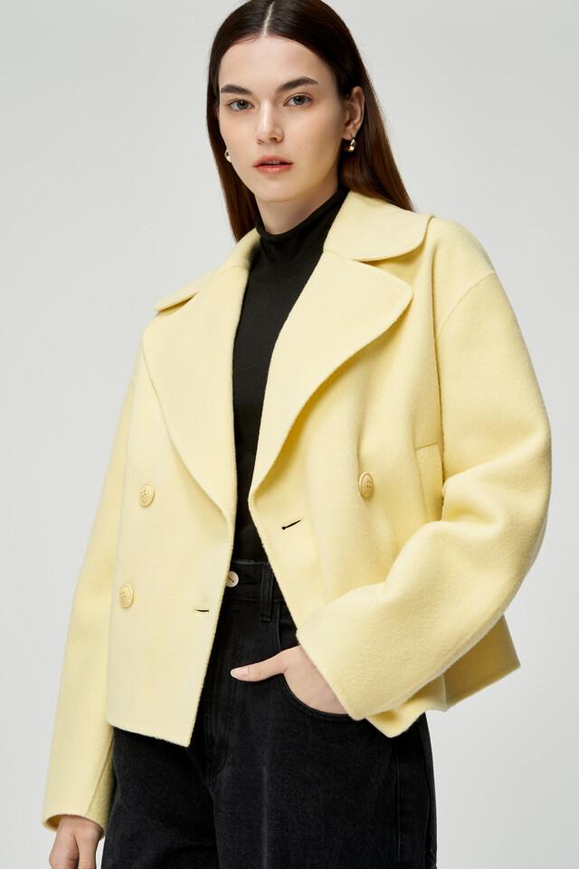 더블 버튼 울 캐시미어 자켓