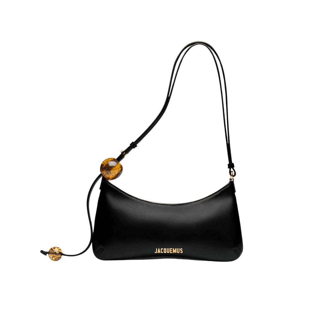 Jacquemus Le Bisou Perle Beaded Shoulder Bag Black