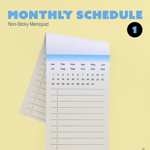 Monthly Schedule Memopad / 1 (Sky)