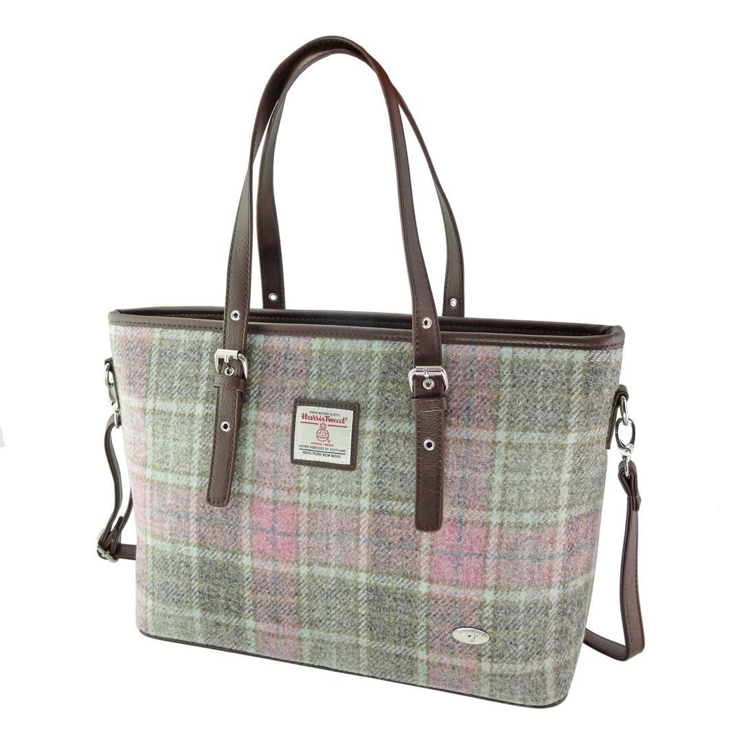 Harris Tweed Spey Tote Handbag with Shoulder Strap