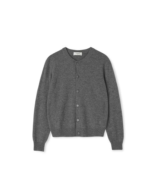 [남녀공용] 캐시미어 에센셜 블렌드 라운드넥 가디건 차콜