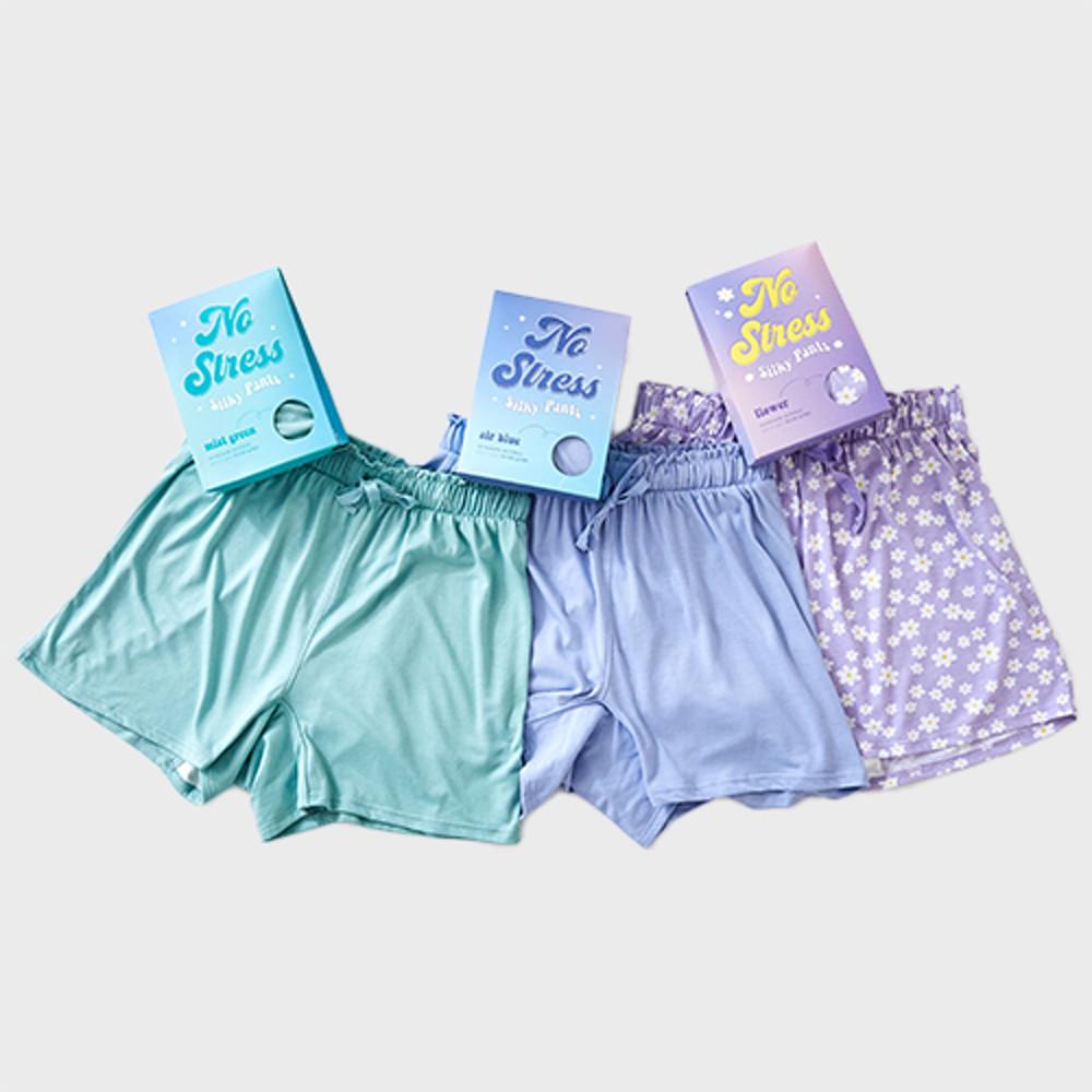 버터샵 노스트레스 여성 트렁크 팬티 실키 파자마 홈웨어 팬츠 3종