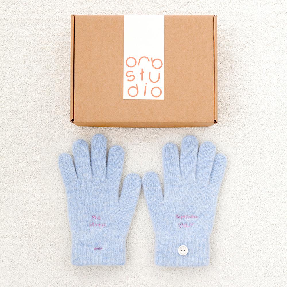 DON'T FORGET ME wool gloves (Blue)