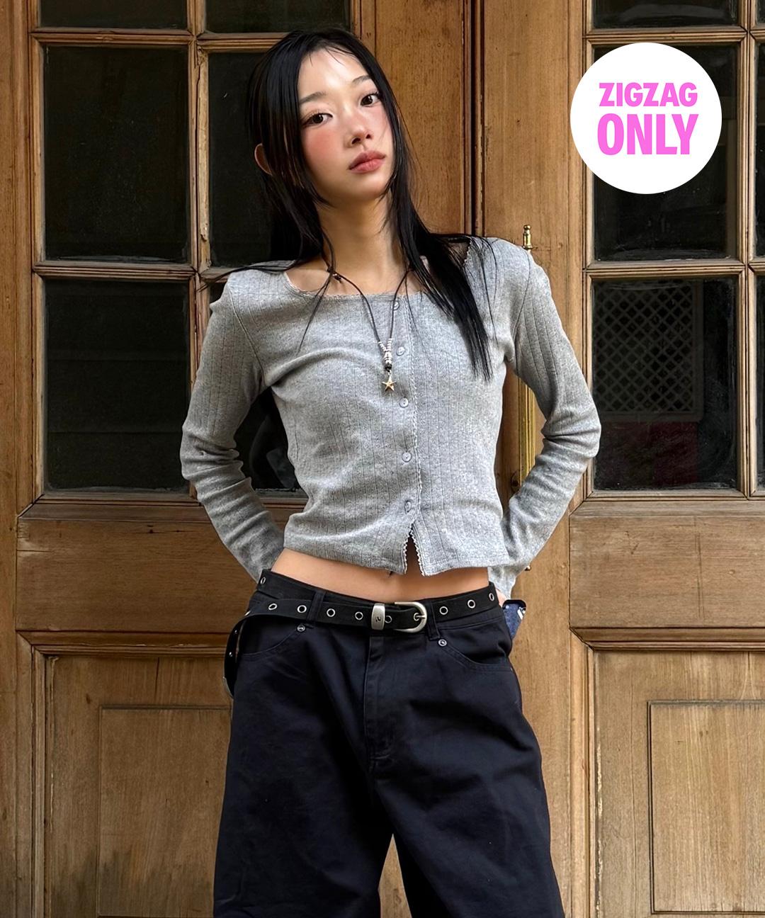 미쏘 [직잭단독🎀]프릴 가디건형 티셔츠_MIWCMG302A