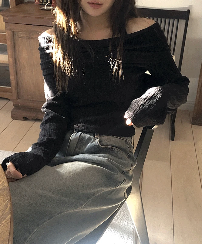 주문폭주🍀 에이트 홀터넥 오프숄더 니트 (3color)