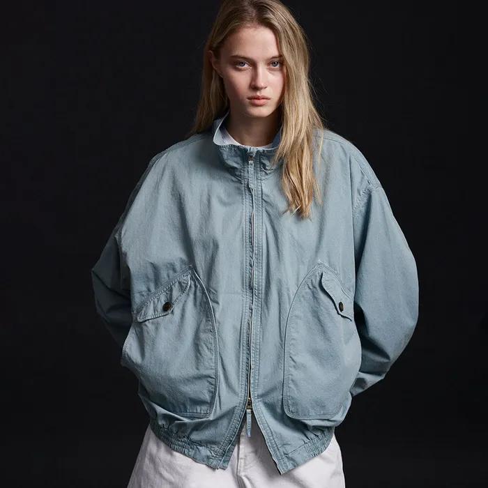 워시드 코튼 블루종_blue