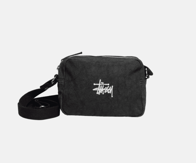 아라즈스니커즈 [국내정품] 스투시 캔버스 사이드 파우치 워시드 블랙 134255
