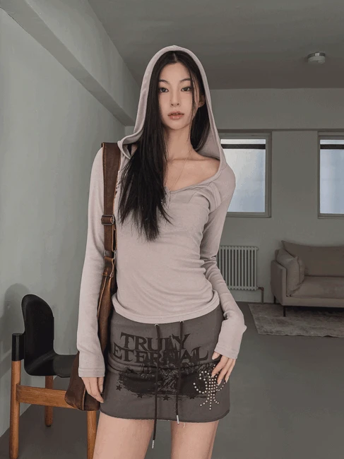 멜트 버튼 포켓 유넥 후드