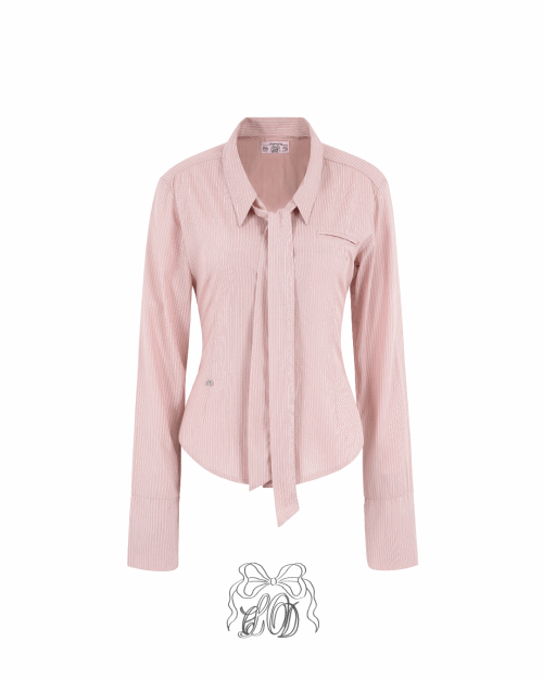 [♡MADE♡/~04.24] Gossip girl slim eyelet shirt (tie set)