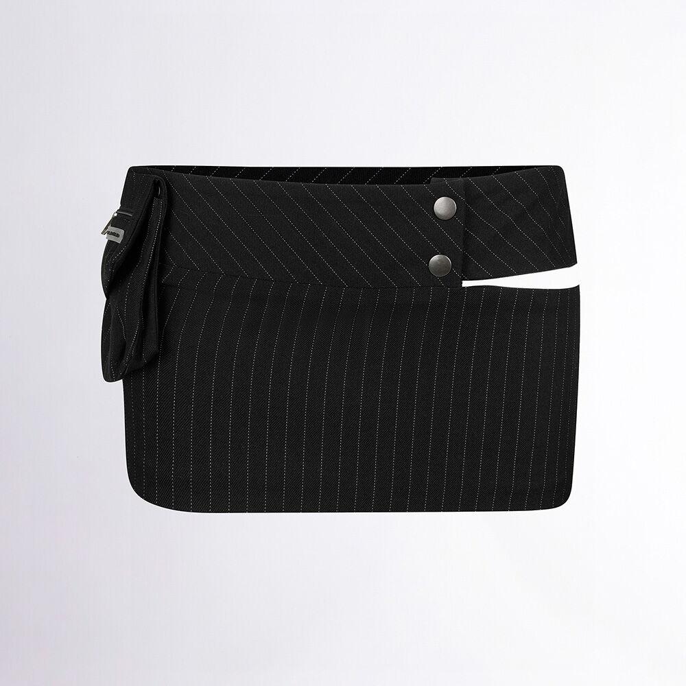 Waist Point Classic Skort Black Pin Stripe