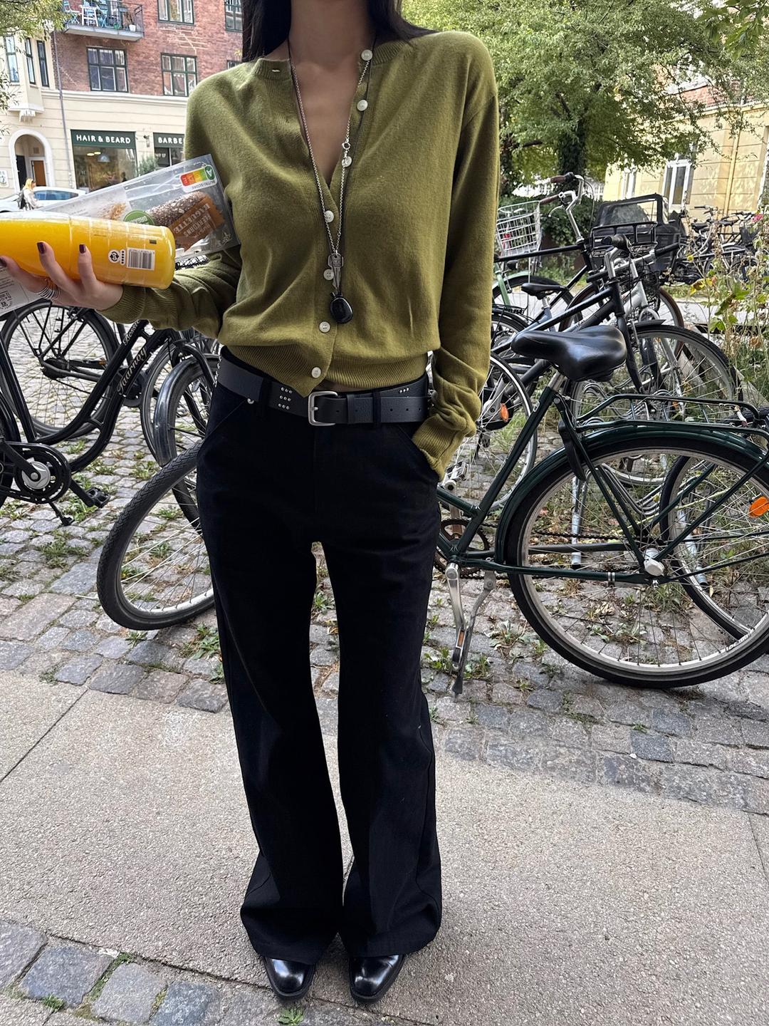 [ARCHITECT] CASH ROUND CARDIGAN (OLIVE)