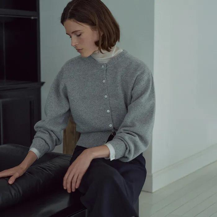 [3차 리오더]Holgament Baby Alpaca Cardigan[LMBEAUKN289]-Light gray