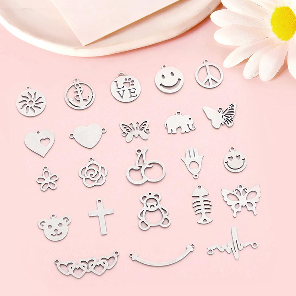 써지컬 하트 나비 스마일 펜던트 목걸이 재료