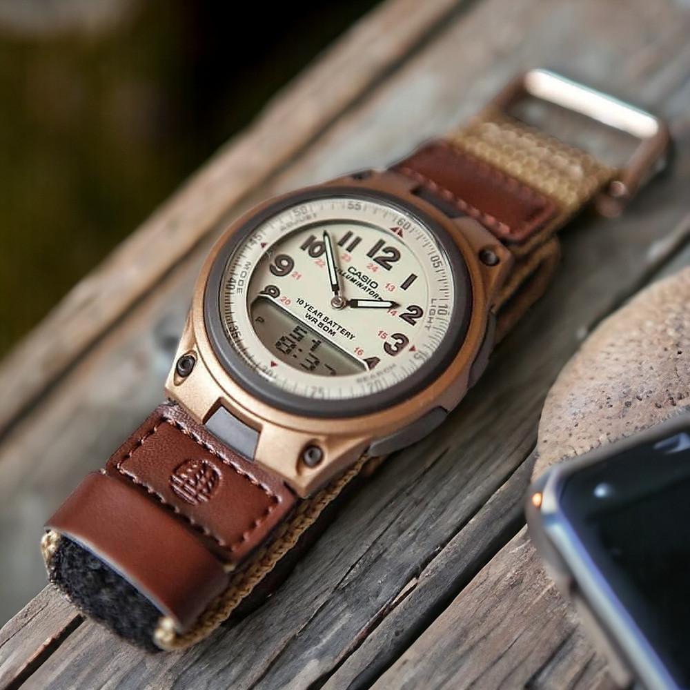 카시오 빈티지 듀얼타임 캠핑 벨크로 전자시계 3종