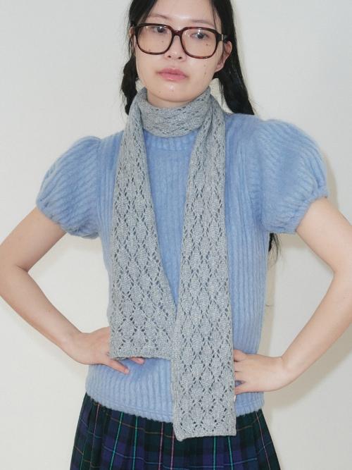 LUMINO KNIT MUFFLER, GREY