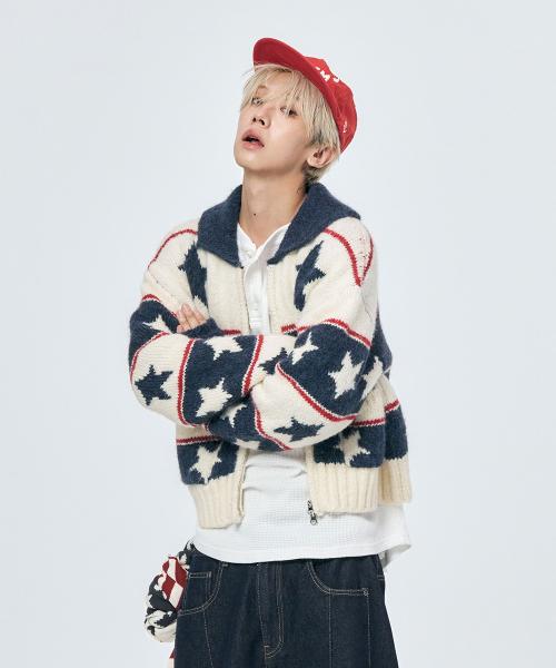 STARS COWICHAN ZIP CARDIGAN NAVY