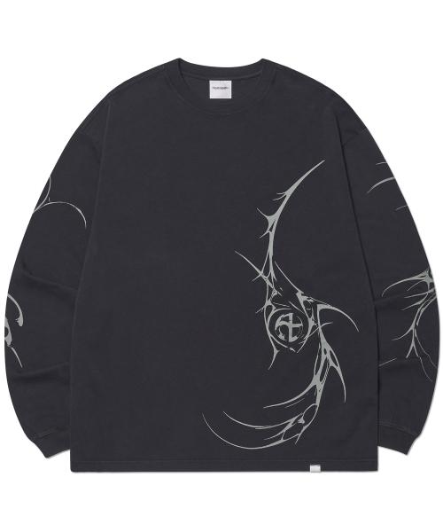 M.P GRAPHIC LONG SLEEVE TEE - WASHED BLACK