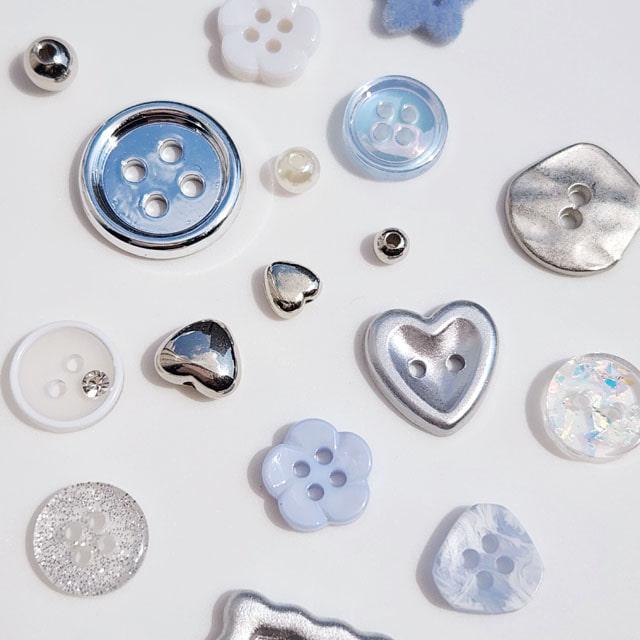 실버블루 단추 diy (끈포함)