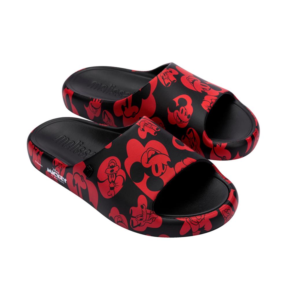 멜리사 우먼 미키 앤 프렌즈 프리 프린트 샌들 블랙