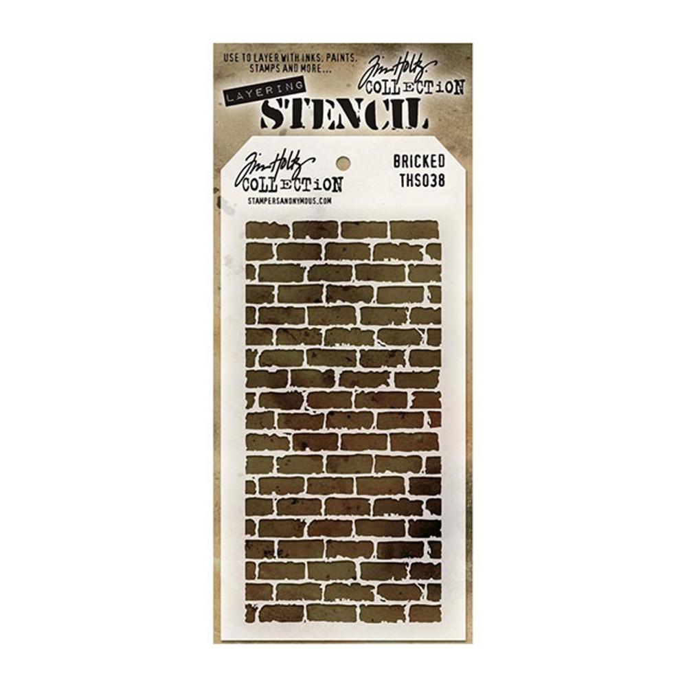 TIM HOLTZ LAYERED STENCIL THS038 Bricked 벽돌 / 스텐실 도안