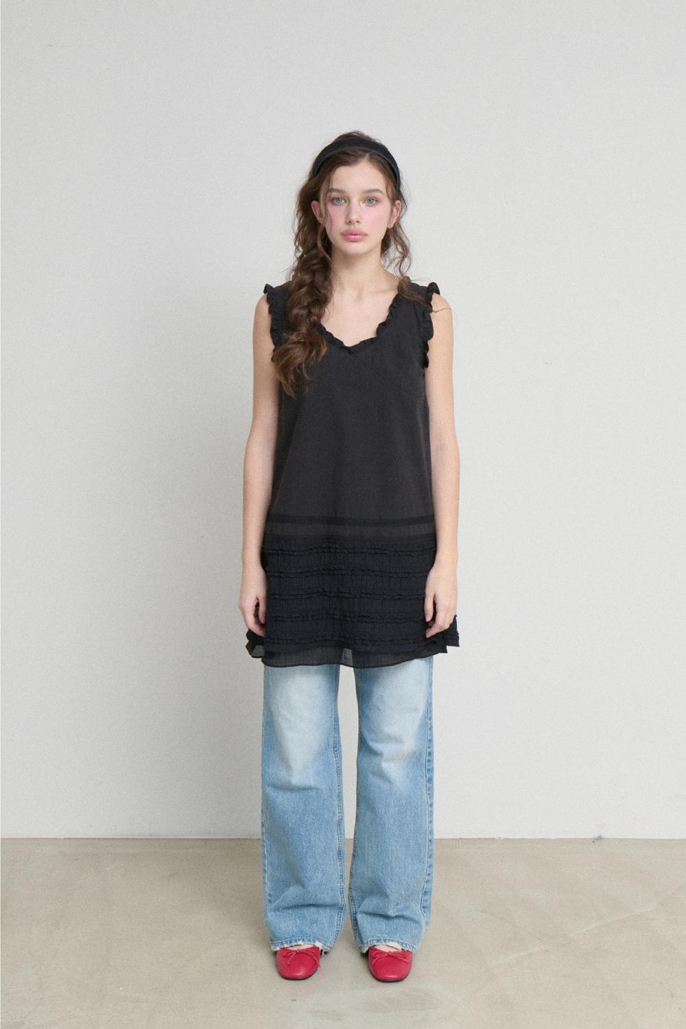 [SOLD OUT / 4th Order] LACE FRILL MINI OPS (BLACK)