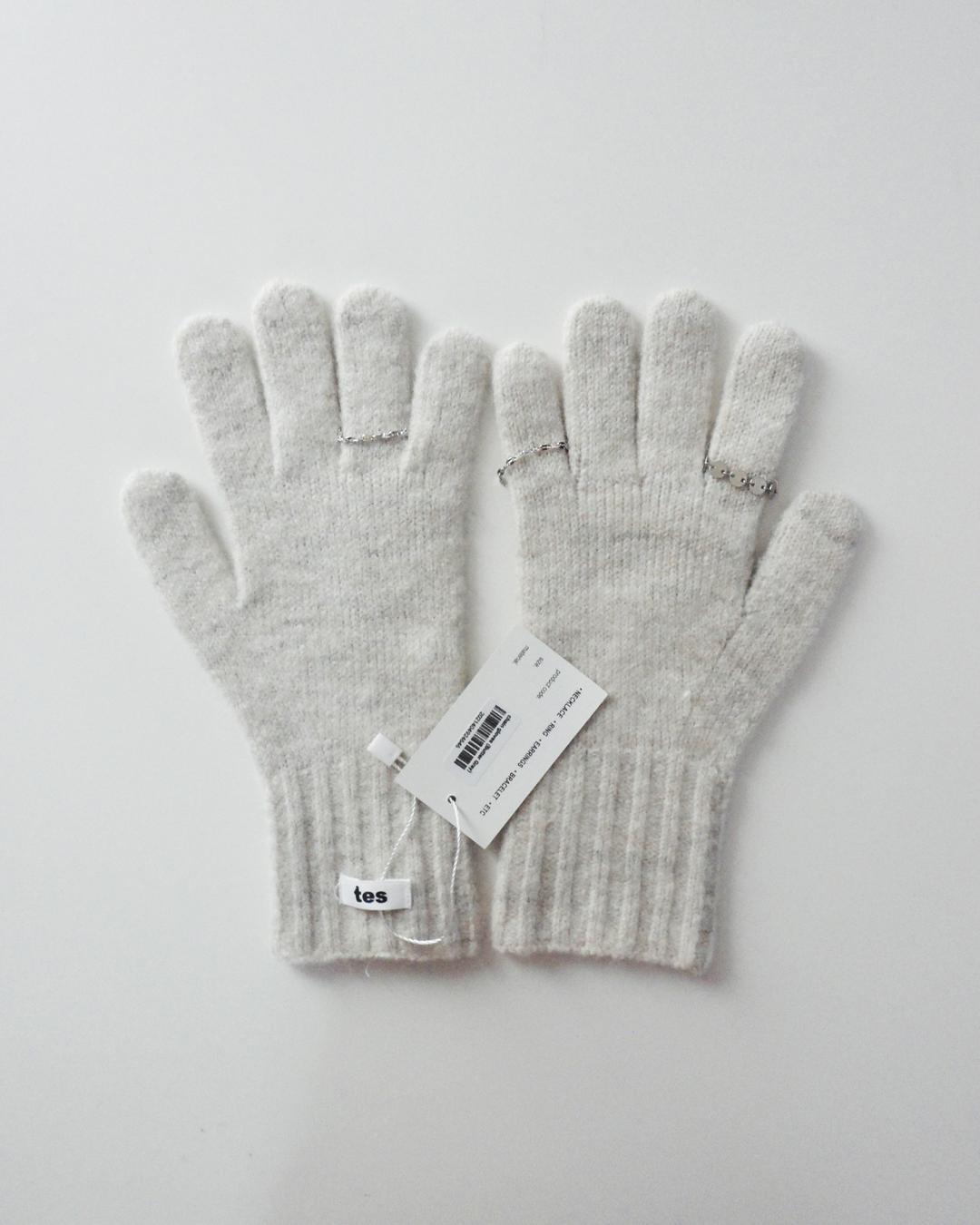 chain gloves (butter gray)