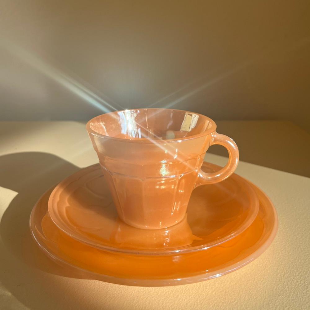 [빈티지그릇] 멕시코 터모크리사 샴페인컬러 찻잔트리오, Termocrisa