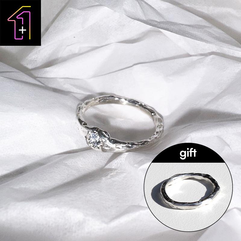 [아몬즈 단독] 해류 TEXTURE RING 008 (CZ)