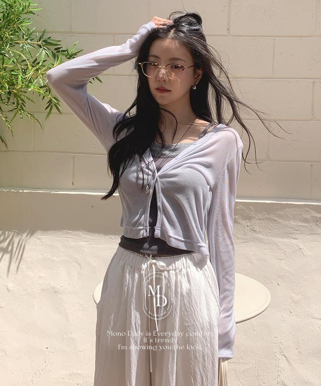[살안타템.17🌞]  레인 쿨 크롭 가디건