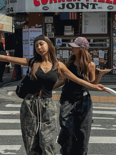 에인 골지 버튼 홀터 나시 (+캡내장)
