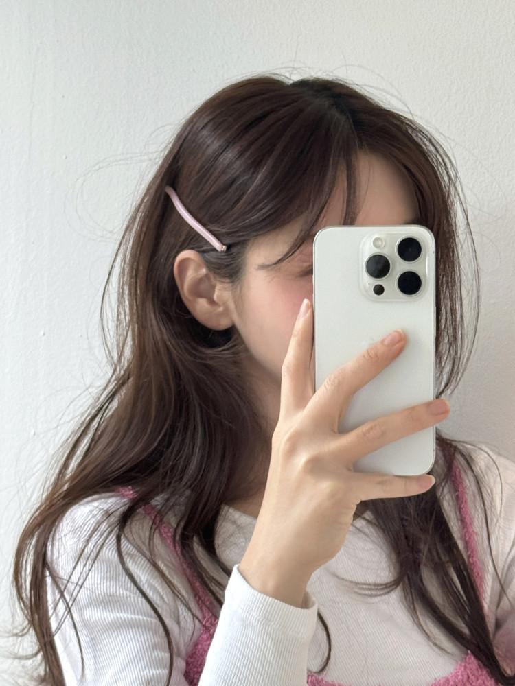 프랑스핀 롱 컬러 실핀 앞머리핀