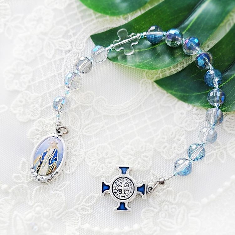 라헬 크리스탈 8mm 1단묵주 천주교 성물