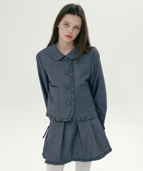 FRILL RIBBON JACKET (GREY)