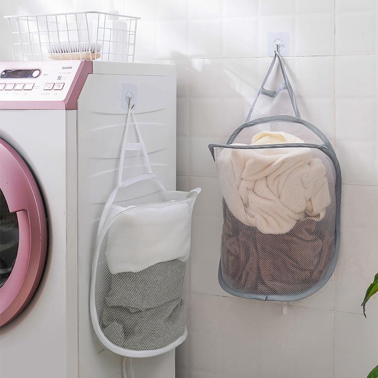 벽에착 벽걸이 빨래바구니 미니 빨래통 세탁물 보관함