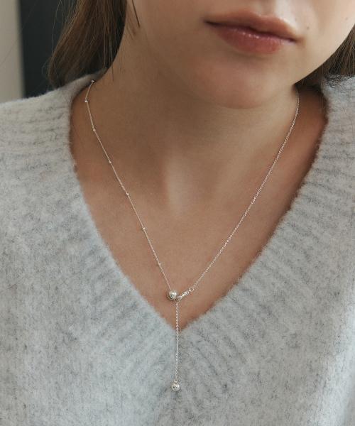 롱 볼 드롭 목걸이 / STJ-NB1703WG