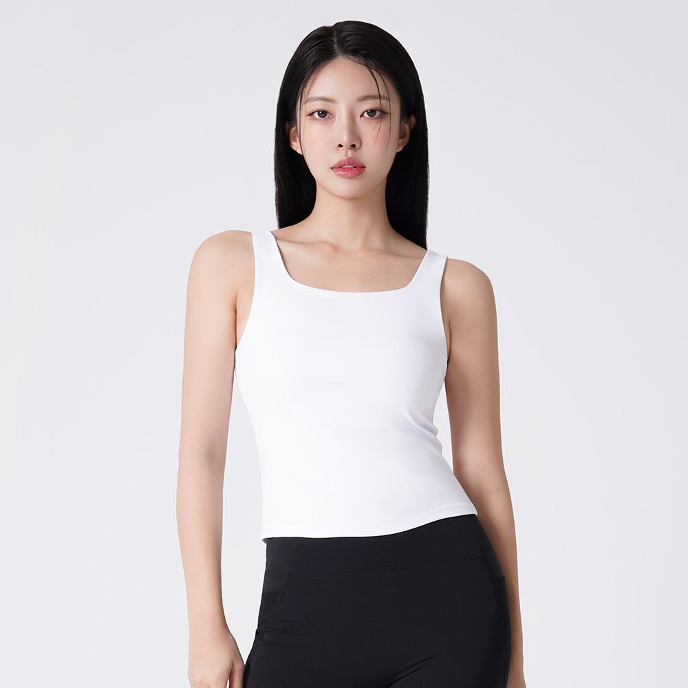 플렉스 페더 스퀘어 탱크탑 화이트