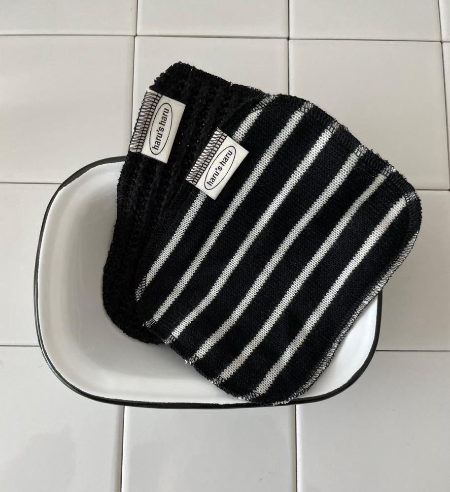 아크릴 블랙 스트라이프 수세미