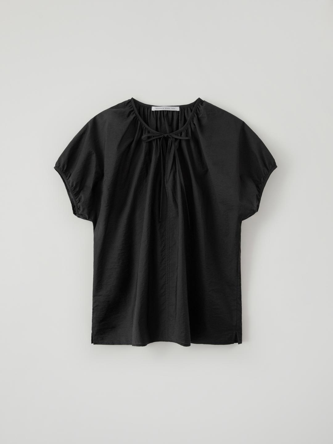 Muslin Shirring Blouse(Black)