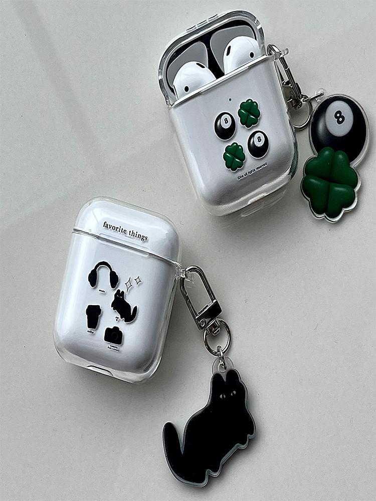 [당일출고] 🐱헤드폰고양이 에어팟 1세데 2세데 3세데 에어팟 프로 프로2케이스 버즈라이브 버즈프로 버즈프로2 버즈2 케이스 애플 삼성 투명 하드