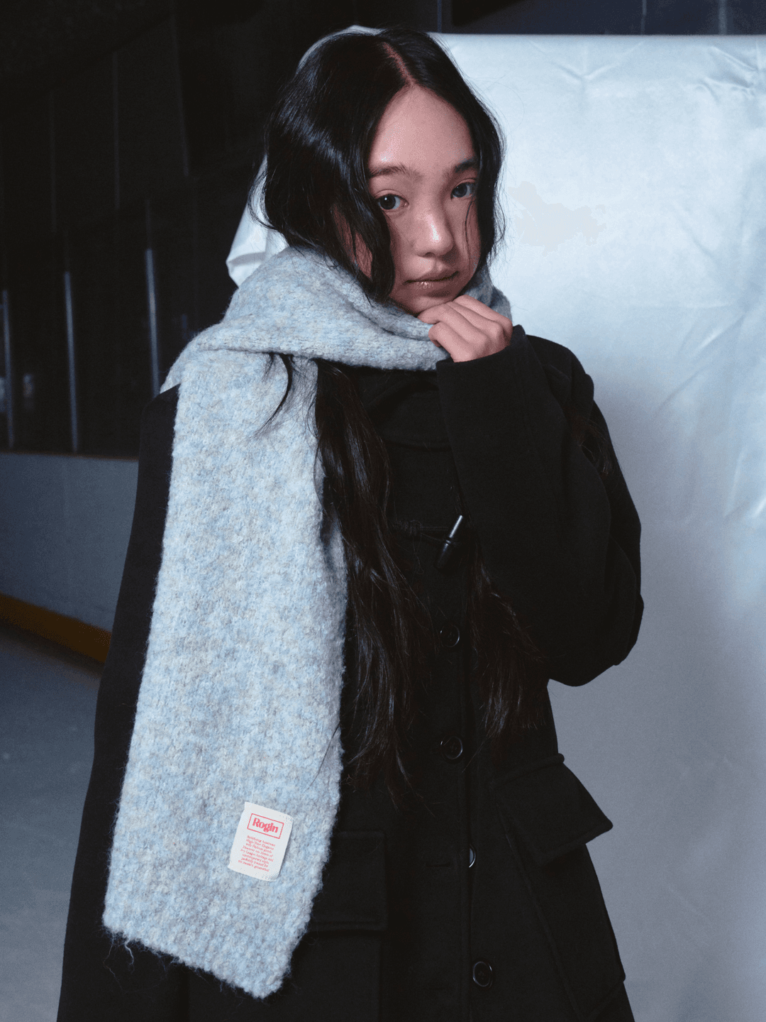 양털 에센셜 머플러 블루그레이