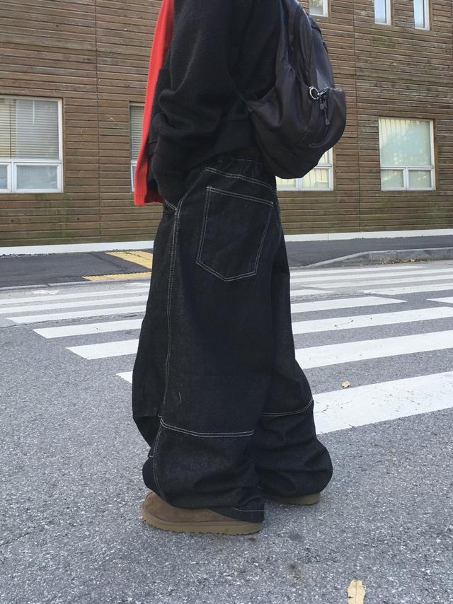 레그 스티치 데님 팬츠 -2C