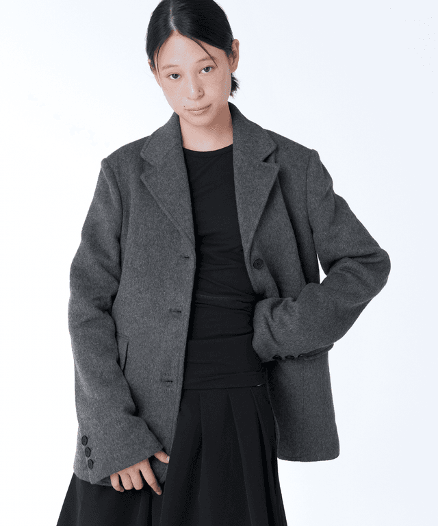 Wool over blazer CHARCOAL