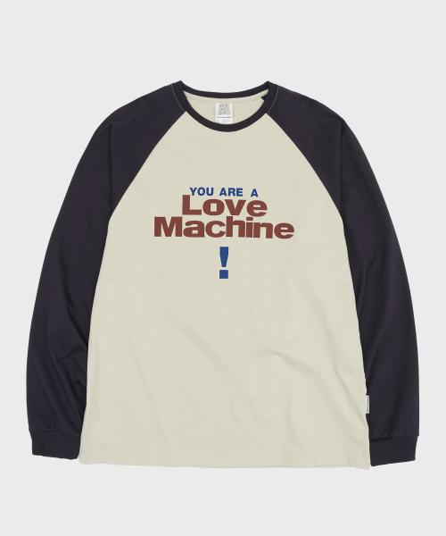 LOVE MACHINE RAGLAN LS TEE NAVY